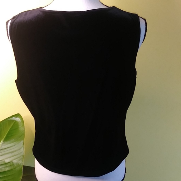 Dressbarn Black Velvet Blouse Size L - Picture 7 of 11